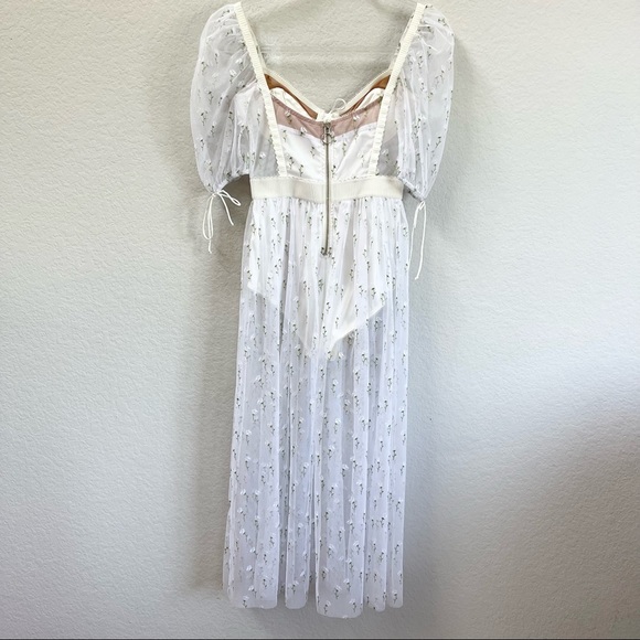 For Love & Lemons Frescia Dress White Lace Floral Size XS - Picture 5 of 9